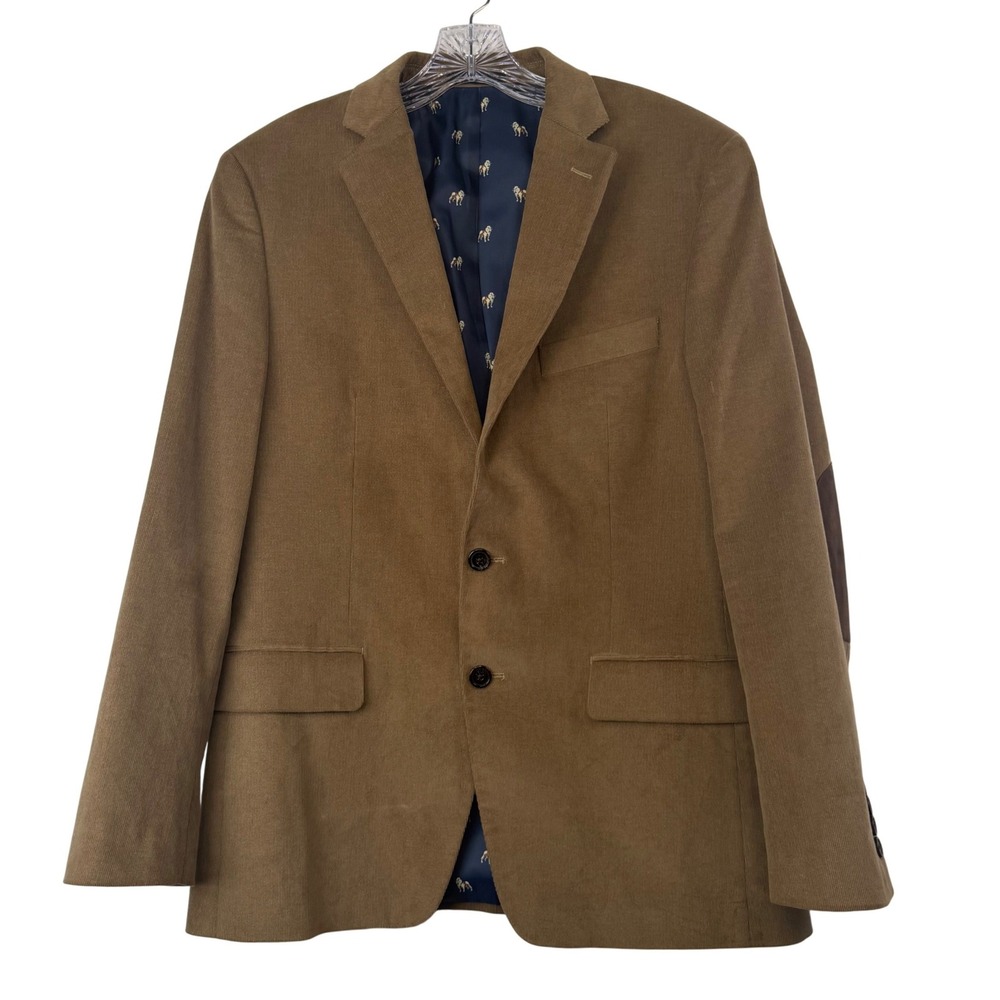 Lauren Ralph Lauren Corduroy Blazer Brown Elbow Patch Hunting Dog Heritage 40R